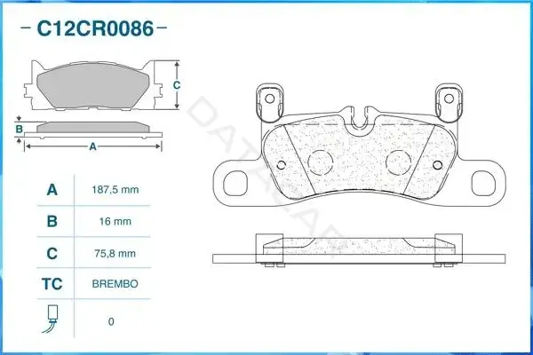 Тормозные колодки CWORKS C12CR0086