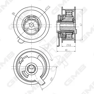 Натяжной ролик ГРМ GMB GTB0300