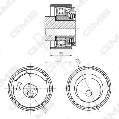 Натяжной ролик ГРМ GMB GTB0470