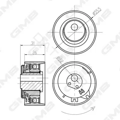 Натяжной ролик ГРМ GMB GTB0480
