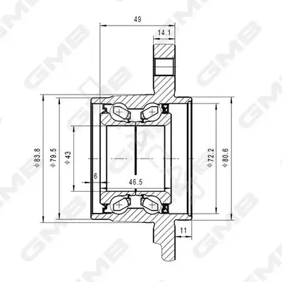 Подшипник ступицы GMB GH22810