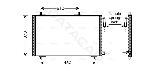 Радиатор кондиционера AVA PE5257