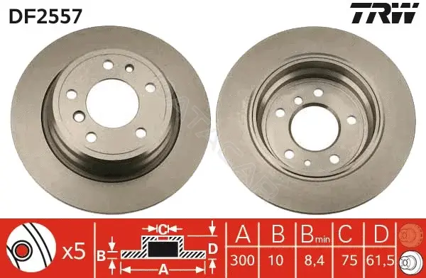 Тормозные диски TRW DF2557