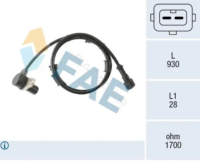 Датчик АБС FAE 78579
