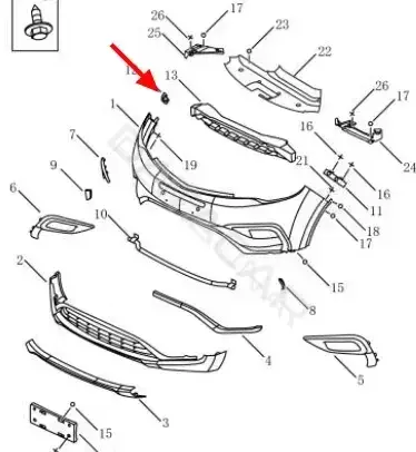 Кронштейн-направляющая бампера GEELY 6010008200