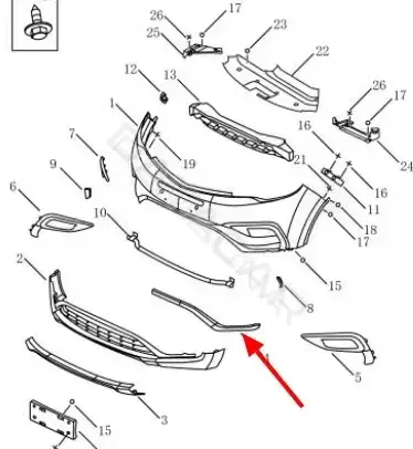 Накладка бампера GEELY 6010009000901