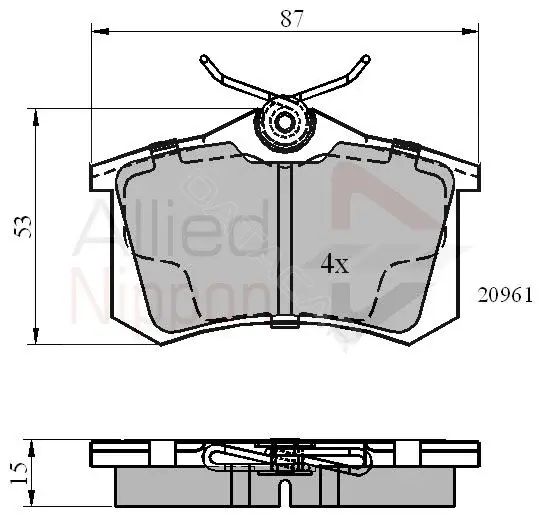 Тормозные колодки ALLIED NIPPON ADB0108