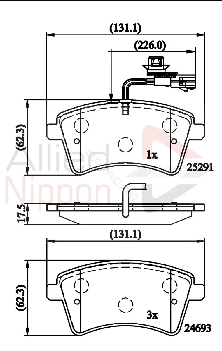 Тормозные колодки ALLIED NIPPON ADB11707