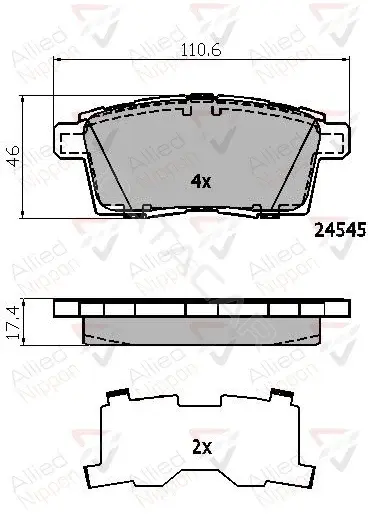Тормозные колодки ALLIED NIPPON ADB01731