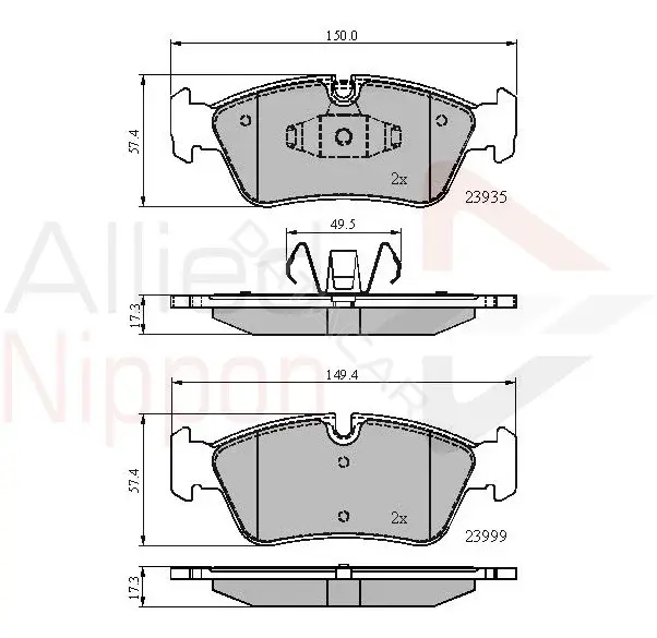 Тормозные колодки ALLIED NIPPON ADB01590