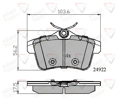 Тормозные колодки ALLIED NIPPON ADB02045