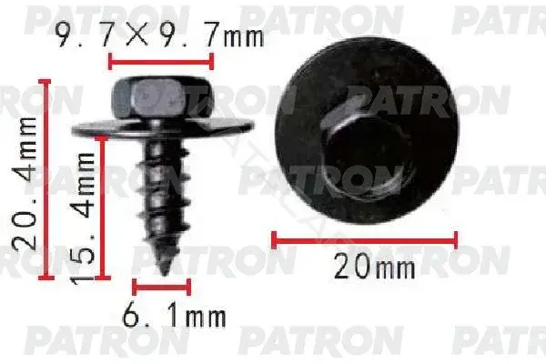 Клипсы, фиксаторы, зажимы PATRON P37-1481