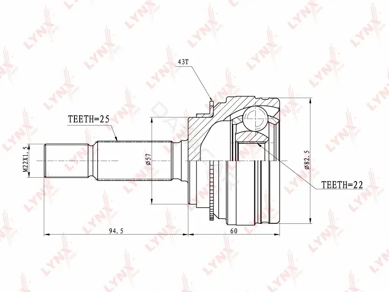 Шрус LYNXAUTO CO-3657A