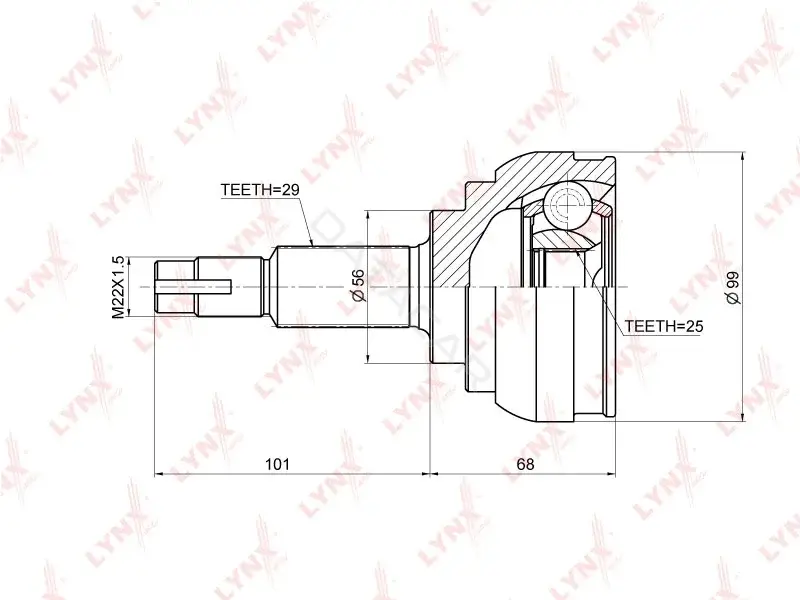 Шрус LYNXAUTO CO-3676