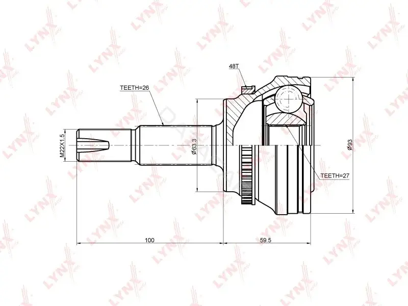 Шрус LYNXAUTO CO-3691A