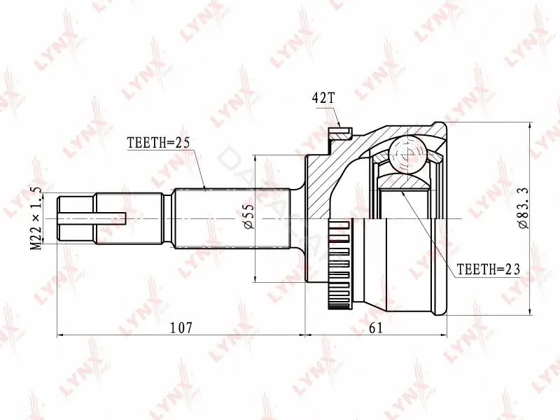 Шрус LYNXAUTO CO-5725A