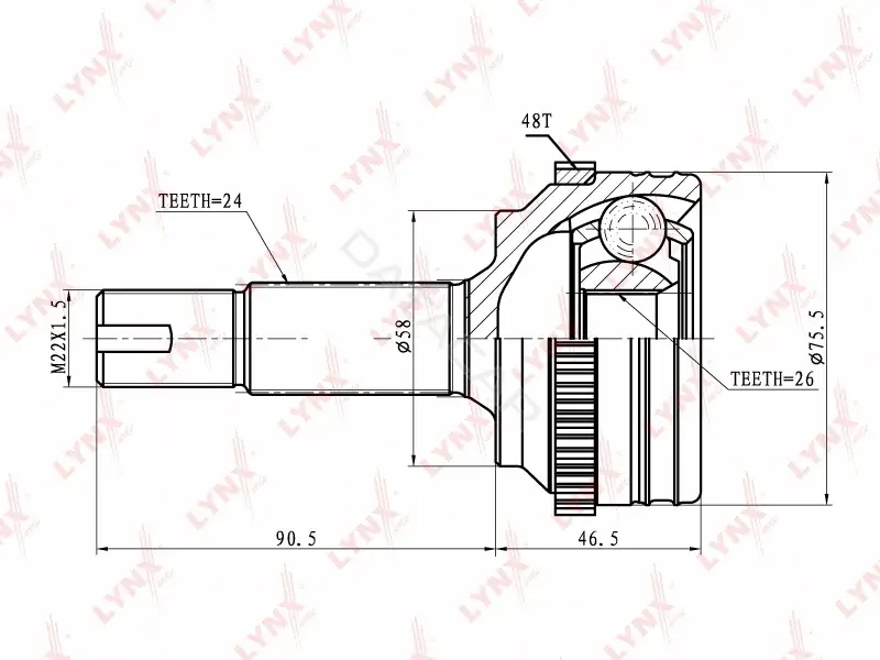 Шрус LYNXAUTO CO-7540A