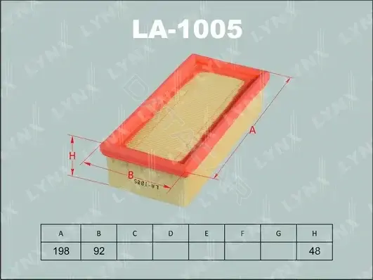 Воздушный фильтр LYNXAUTO LA-1005