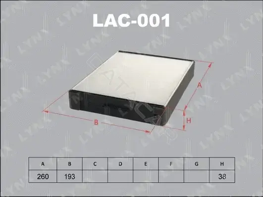 Фильтр салонный LYNXAUTO LAC-001