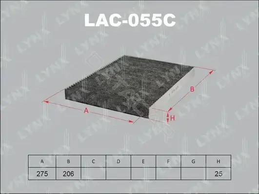 Фильтр салонный LYNXAUTO LAC-055C