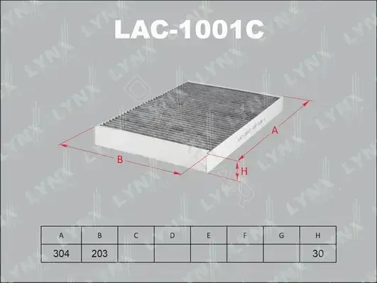 Фильтр салонный LYNXAUTO LAC-1001C