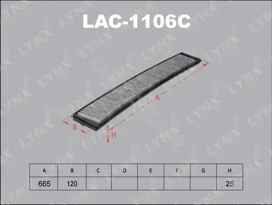 Фильтр салонный LYNXAUTO LAC-1106C