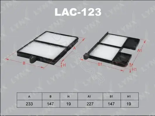 Фильтр салонный LYNXAUTO LAC-123
