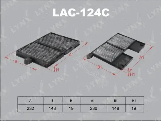 Фильтр салонный LYNXAUTO LAC-124C