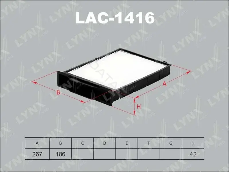 Фильтр салонный LYNXAUTO LAC-1416