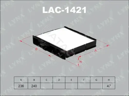 Фильтр салонный LYNXAUTO LAC-1421