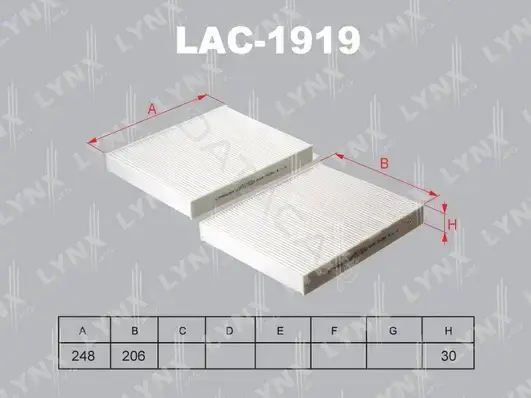 Фильтр салонный LYNXAUTO LAC-1919