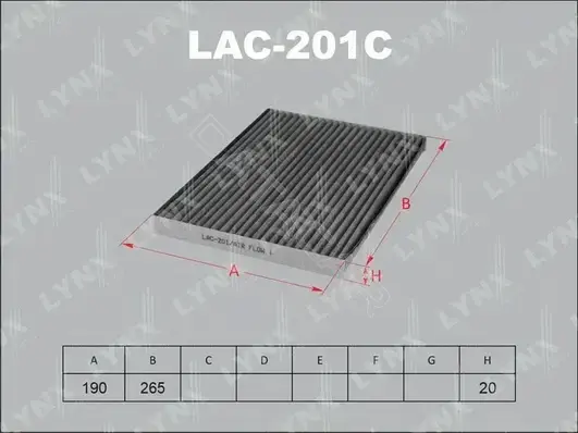Фильтр салонный LYNXAUTO LAC-201C