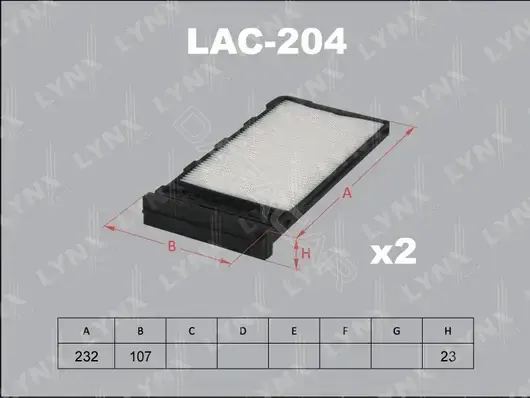 Фильтр салонный LYNXAUTO LAC-204