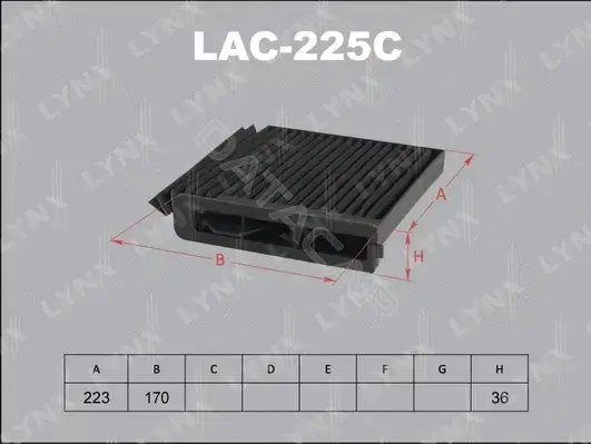 Фильтр салонный LYNXAUTO LAC-225C