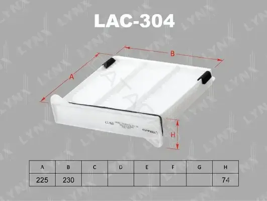 Фильтр салонный LYNXAUTO LAC-304
