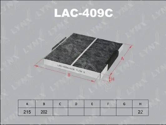 Фильтр салонный LYNXAUTO LAC-409C