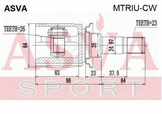 Шрус ASVA MTRIU-CW