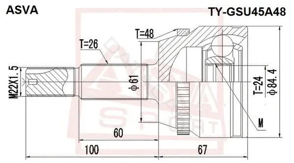 Шрус ASVA TY-GSU45A48