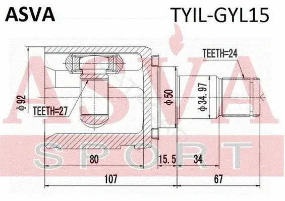 Шрус ASVA TYIL-GYL15