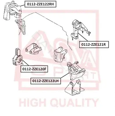 Подушка двигателя (Опора) ASVA 0112-ZZE121R