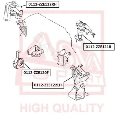 Подушка двигателя (Опора) ASVA 0112-ZZE122RH