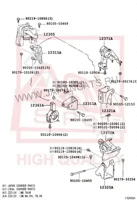 Подушка двигателя (Опора) ASVA 0113-NZE121R