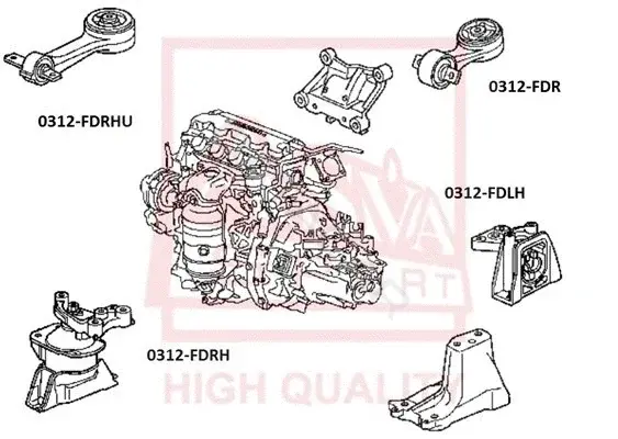 Подушка двигателя (Опора) ASVA 0312-FDRH
