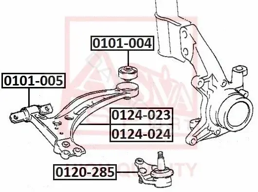Сайлентблок рычага ASVA 0101-004