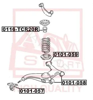 Сайлентблок рычага ASVA 0101-057