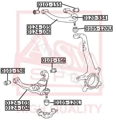 Сайлентблок рычага ASVA 0101-155