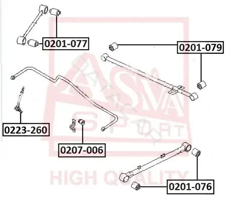 Сайлентблок рычага ASVA 0201-079