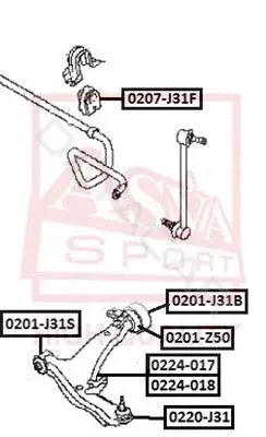 Сайлентблок рычага ASVA 0201-J31B