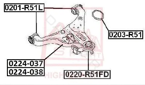 Опора амортизатора ASVA 0203-R51