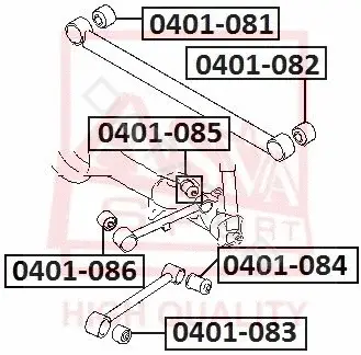 Сайлентблок рычага ASVA 0401-082